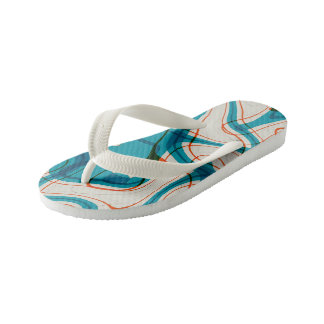 Türkis und Rot Wirbel Kinderbadesandalen