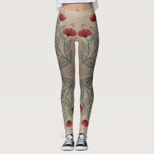 Türkis und Scheunenrot Leggings