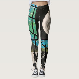 Türkis und schwarze Streifen Leggings