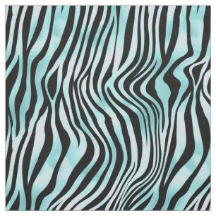 Türkis und Schwarzes Zebra Stoff