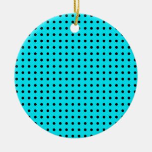 Türkis- und Schwarzpolka-Punkte Keramikornament