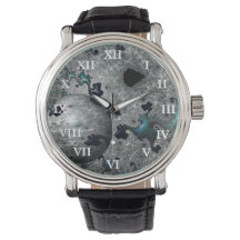 Türkis und Silver Mandelbrot Watch