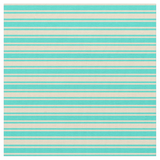 Türkis- und Tan-Linde-Muster Stoff (Nahaufnahme)