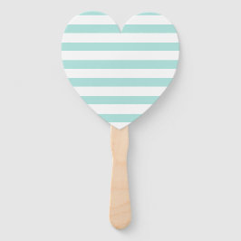 Türkis und weiß, breit, horizontal gestreift fächer