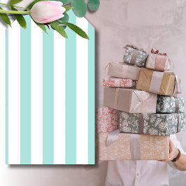 Türkis und weiß, breit, horizontal gestreift geschenkanhänger