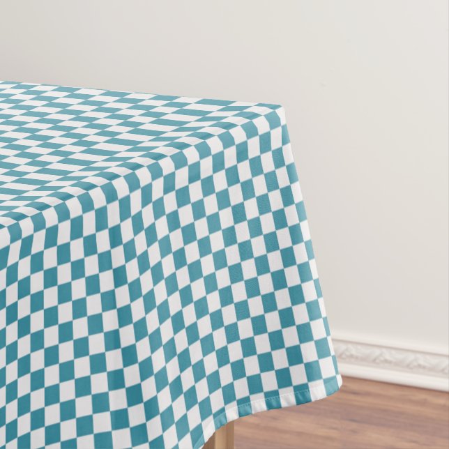 Türkis und Weiß Gingham Tischdecke (Beispiel)