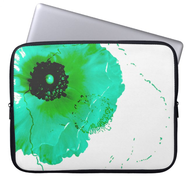 Türkis und Weiß Laptopschutzhülle (Vorderseite)