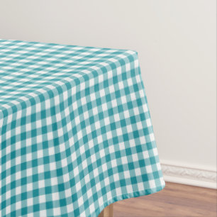 Türkis und weißer Gingham Tischdecke