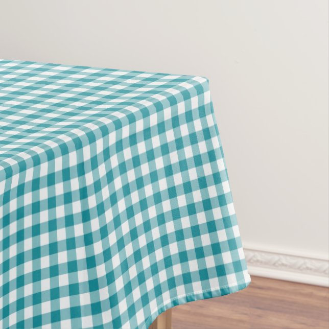 Türkis und weißer Gingham Tischdecke (Beispiel)