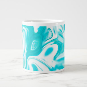 Türkis und weißer Marmor Abstrakt Jumbo-Tasse