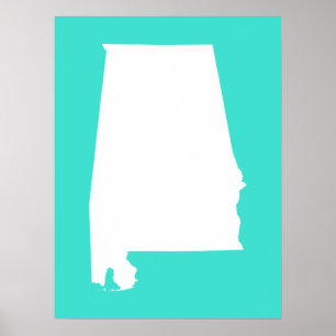 Türkis und Weißes Alabama Poster