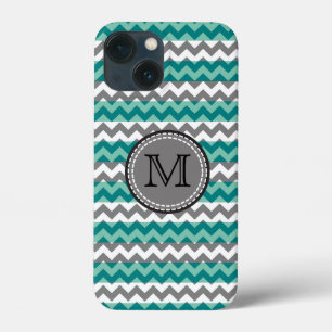 Türkis und Zickzack Zigzag Monogramm Case-Mate iPhone Hülle