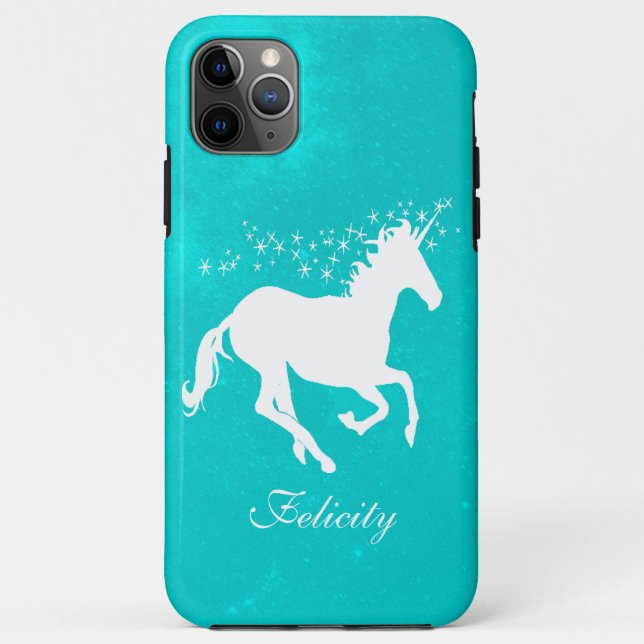 Türkis Unicorn Personalisiert Case-Mate iPhone Hülle (Rückseite)