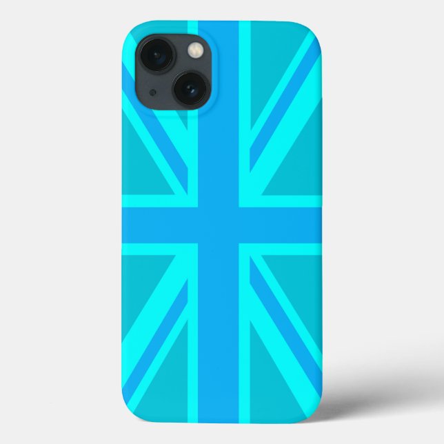 Türkis Union Jack British Flag Case-Mate iPhone Hülle (Rückseite)