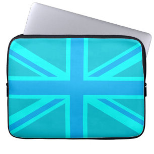 Türkis Union Jack British Flag Laptopschutzhülle