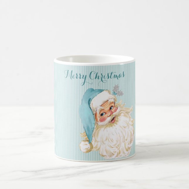 Türkis Vintager Viktorianischer Weihnachtsmann Kaffeetasse (Mittel)