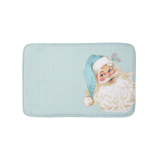 Türkis Vintager Viktorianischer Weihnachtsmann Sha Badematte (Vorderseite)