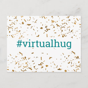 Türkis Virtuelle Umarmung Hashtag Gold Falsche Kon Postkarte