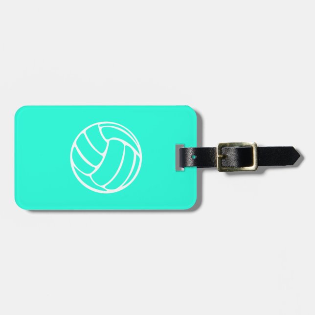 Türkis-Volleyball-Gepäckanhänger Gepäckanhänger (Vorderseite horizontal)