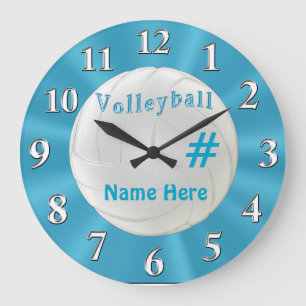 Türkis VOLLEYBALL Uhr mit NAMEN und ZAHL
