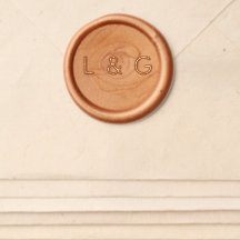 Türkis Wachssiegel Moderne Monogramm