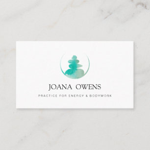 Türkis Wasserfarbentherapeut Zen-Massage Visitenkarte