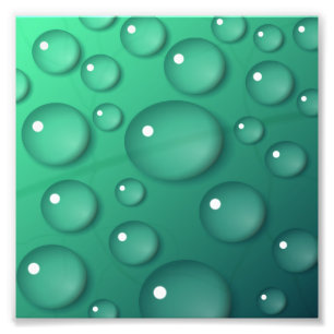 Türkis-Wassertropfen-Textur Fotodruck