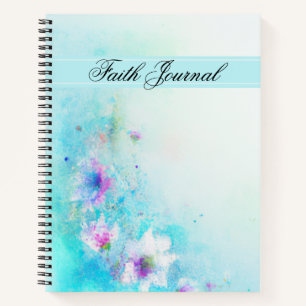 Türkis Watercolor Floral Faith Journal Notizbuch