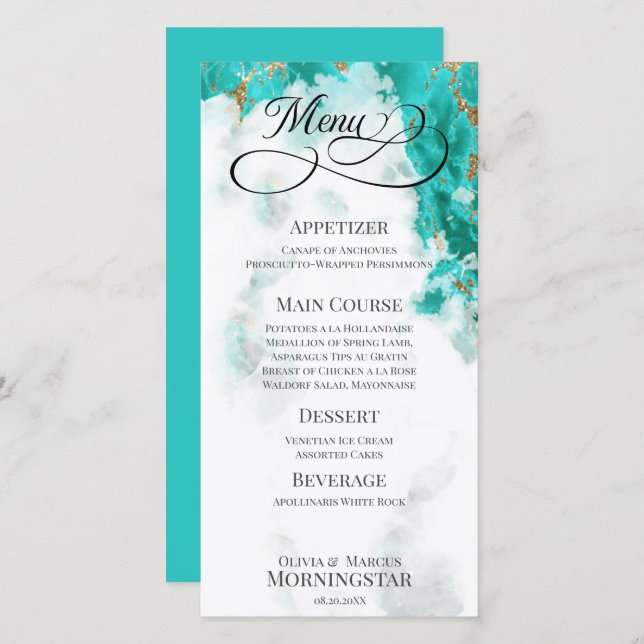 Türkis Watercolor Geode (Vorne/Hinten)