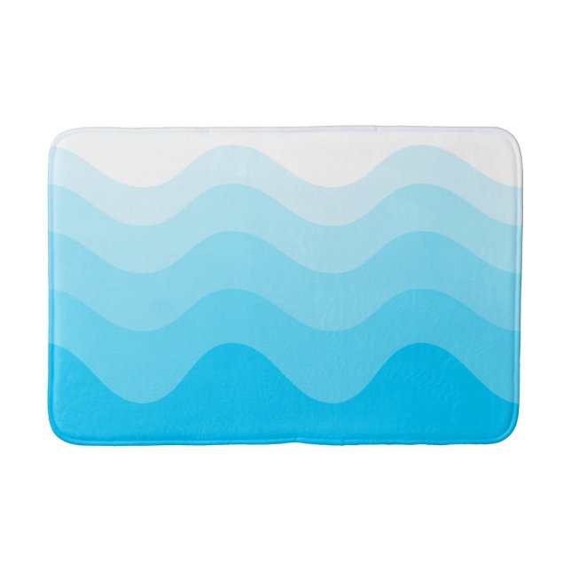 Türkis Wavey Stripe Modern Bath Mat Badematte (Vorderseite)