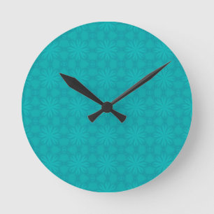 Türkis-Weihnachtsschnee Runde Wanduhr