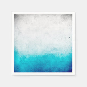 Türkis & Weiß Ombre Wasserfarbe Serviette