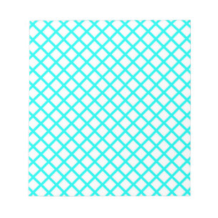 Türkis Weiße Harlekin-Diamant-Streifen-Muster Notizblock