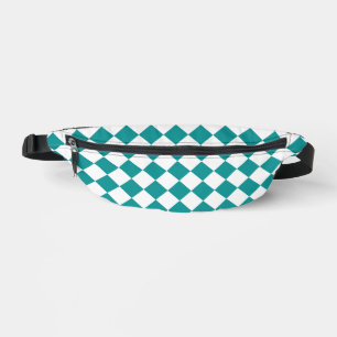 Türkis-weißes Schachbrett-Diamantmuster Bauchtasche