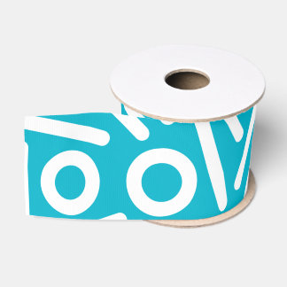 Türkis weißes seamlses Monogramm Musterband Ripsband