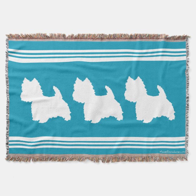 Türkis Westies Decke (Vorderseite)