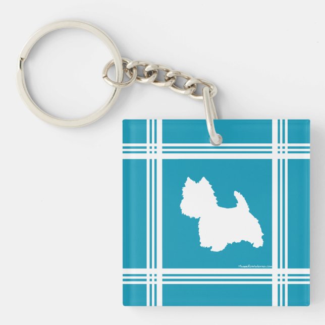 Türkis Westies Schlüsselanhänger (Vorderseite)