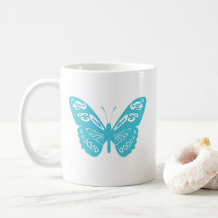 Türkis Whimsical Butterfly Persönliche Umarmung Kaffeetasse
