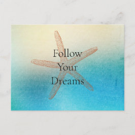 Türkis White Aqua Blue Beach Starfish Postkarte