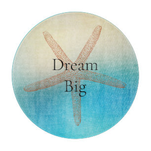 Türkis White Aqua Blue Starfish Beach Schneidebrett