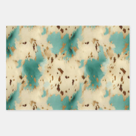 Türkis White Gold Cowhid Geschenkpapier Set