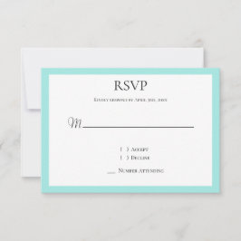 Türkis White RSVP Karte