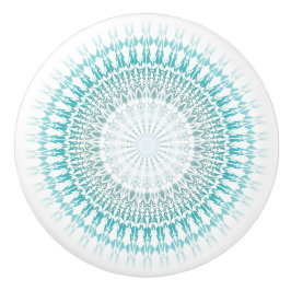 Türkis White Zickzack Modern Mandala Keramikknauf