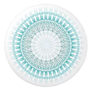 Türkis White Zickzack Modern Mandala Keramikknauf
