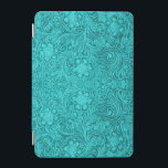 Türkis-Wildlederleder - Blumenmuster iPad Mini Hülle<br><div class="desc">Türkisgrünes Ledermuster mit Prägung im Blumenmuster. Das ist ein Bild,  das wie Leder aussieht und geprägt aussieht wie der Fotoshop-Effekt</div>