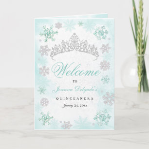 Türkis Winter Wonderland Quinceanera Programm