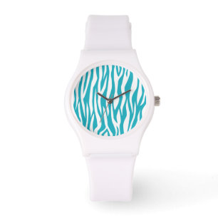 Türkis Zebra Print Armbanduhr