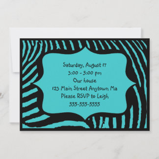 Türkis Zebra Print Birthday Einladung