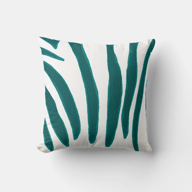 Türkis Zebra Streifen Pillow Kissen (Vorderseite)