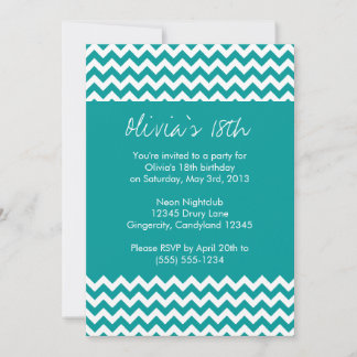 Türkis Zickzack Geburtstag Einladung
